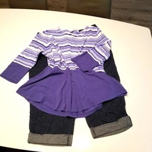 Blue Striped Long Sleeve T Shirt XL